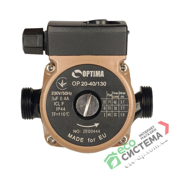 Циркуляционный насос Optima OP20-40/130 с гайками и кабелем
