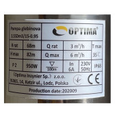 Насос для скважины Optima 3,5SDm3/15 0,95 кВт пульт + кабель 1,5 м