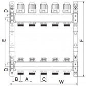 Колекторний блок з термостат. клапанами EP.S1100-06 1”×6 (EP4993)