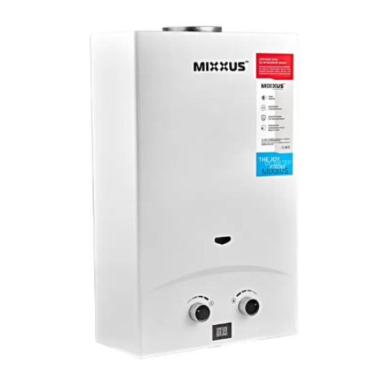 Газовая колонка MIXXUS GWH-0112 WHITE дымоходная 12 л/мин