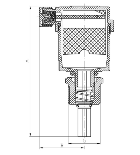 Размеры воздухоотводчика Koer KR.1246 рис.1